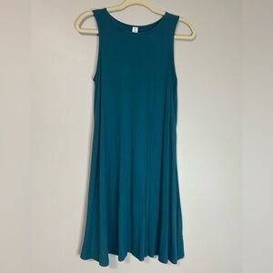 Old Navy Teal Sleeveless Crew Neck Midi Sundress, Size M